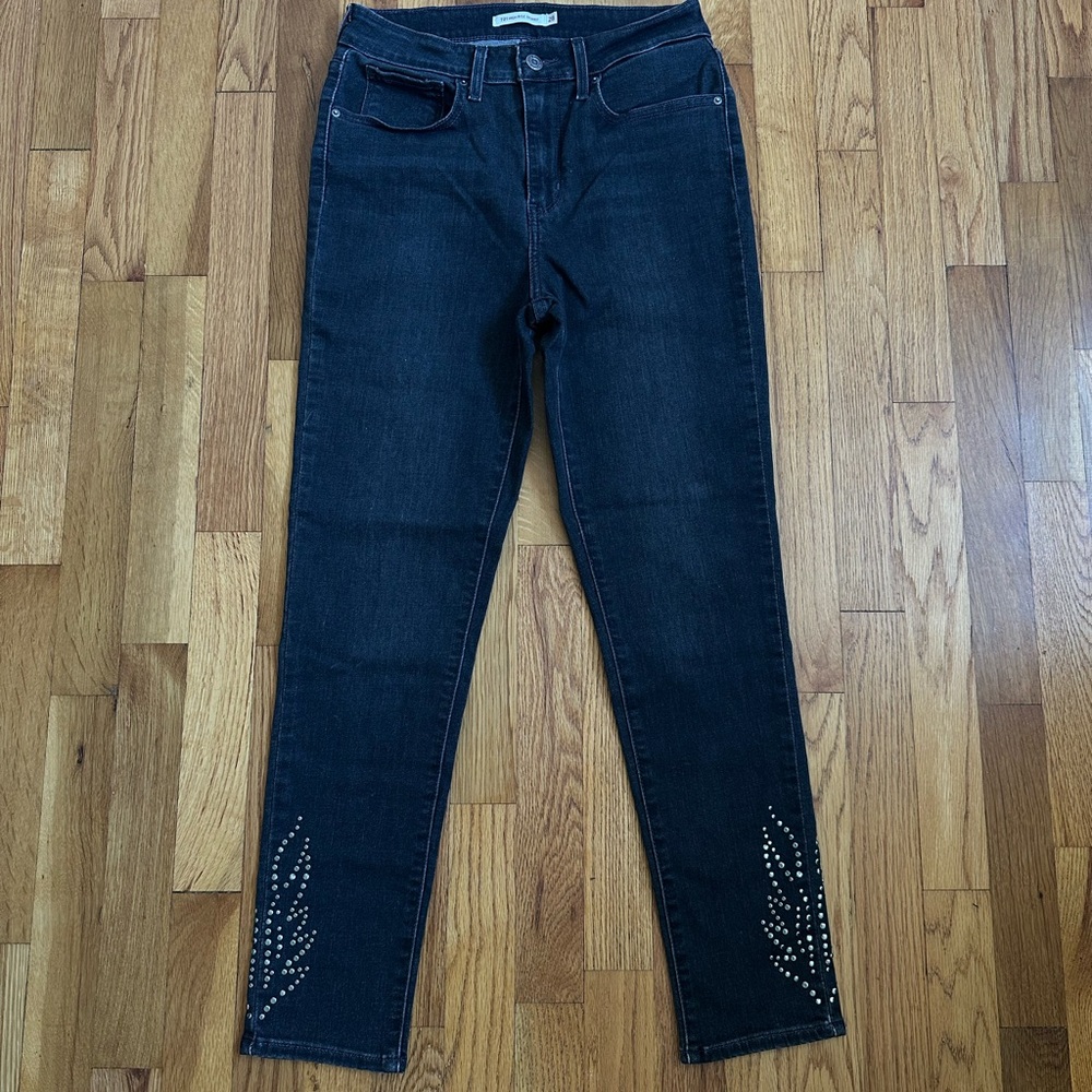 Levi’s 721 Jeans Women’s 28 Black High Rise Skinny Dark Wash Denim Stretch